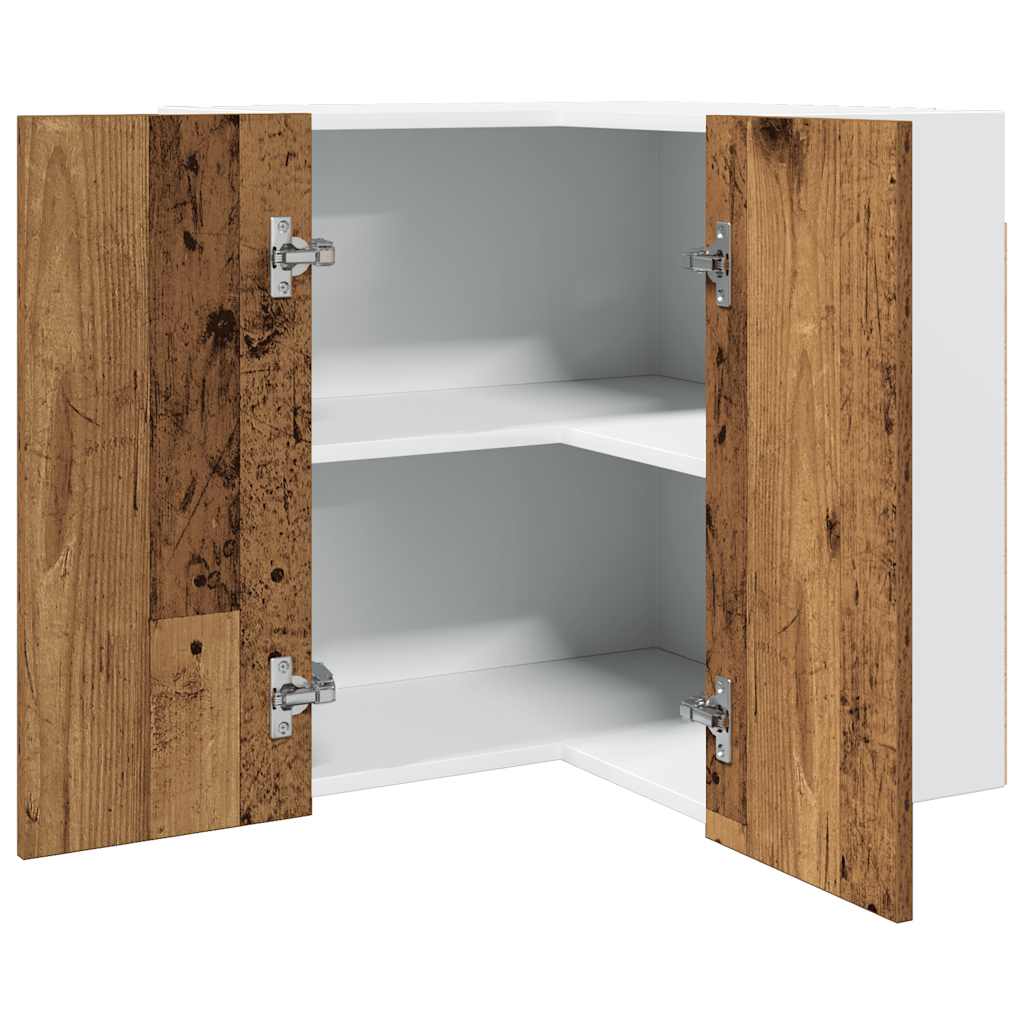 Hanging Corner Cabinet Lyon Old Wood 57x57x60 cm Engineered Wood - Design Hut