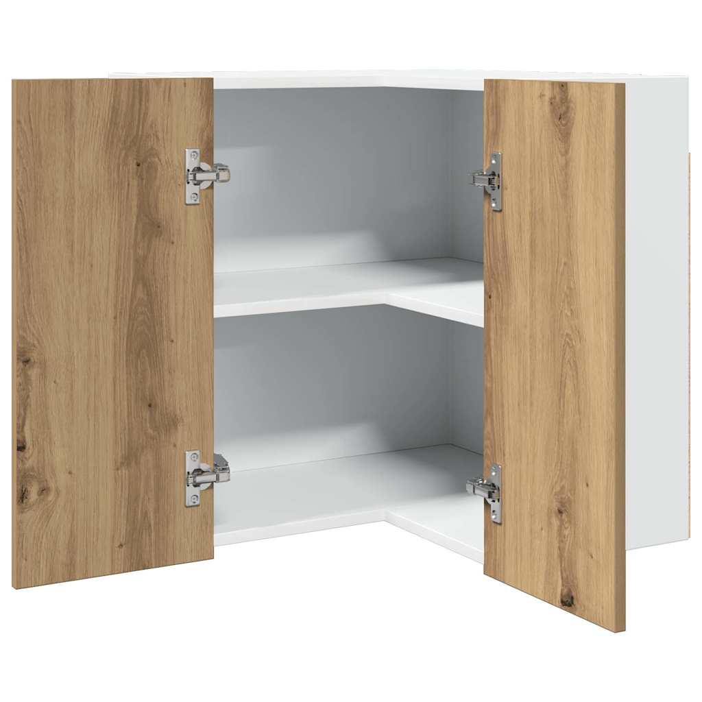 Hanging Corner Cabinet Lyon Artisan Oak 57x57x60 cm Engineered Wood - Style and Chic
