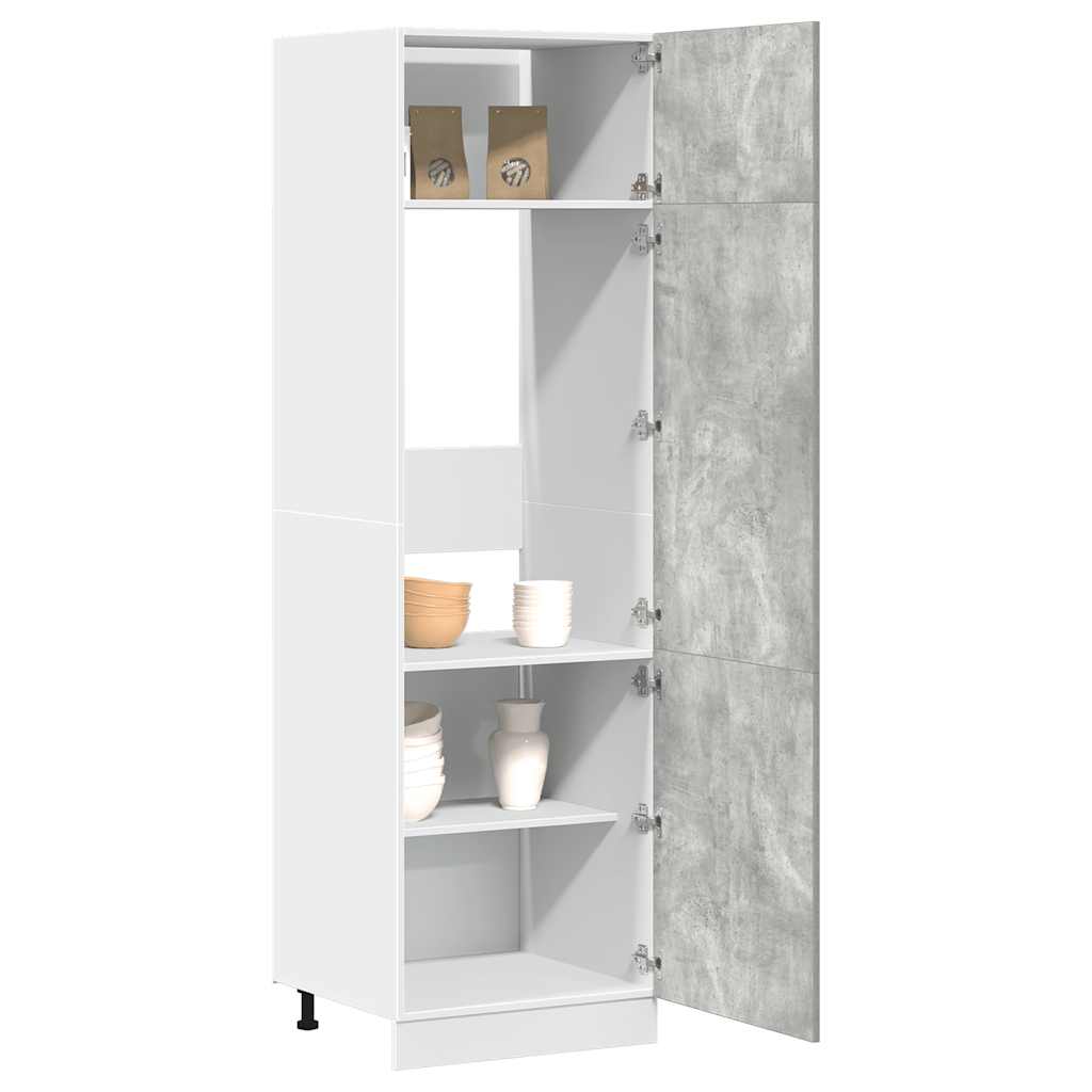 Refrigerator Cabinet Lyon Concrete Grey 60x57x207 cm Engineered Wood - Style and Chic