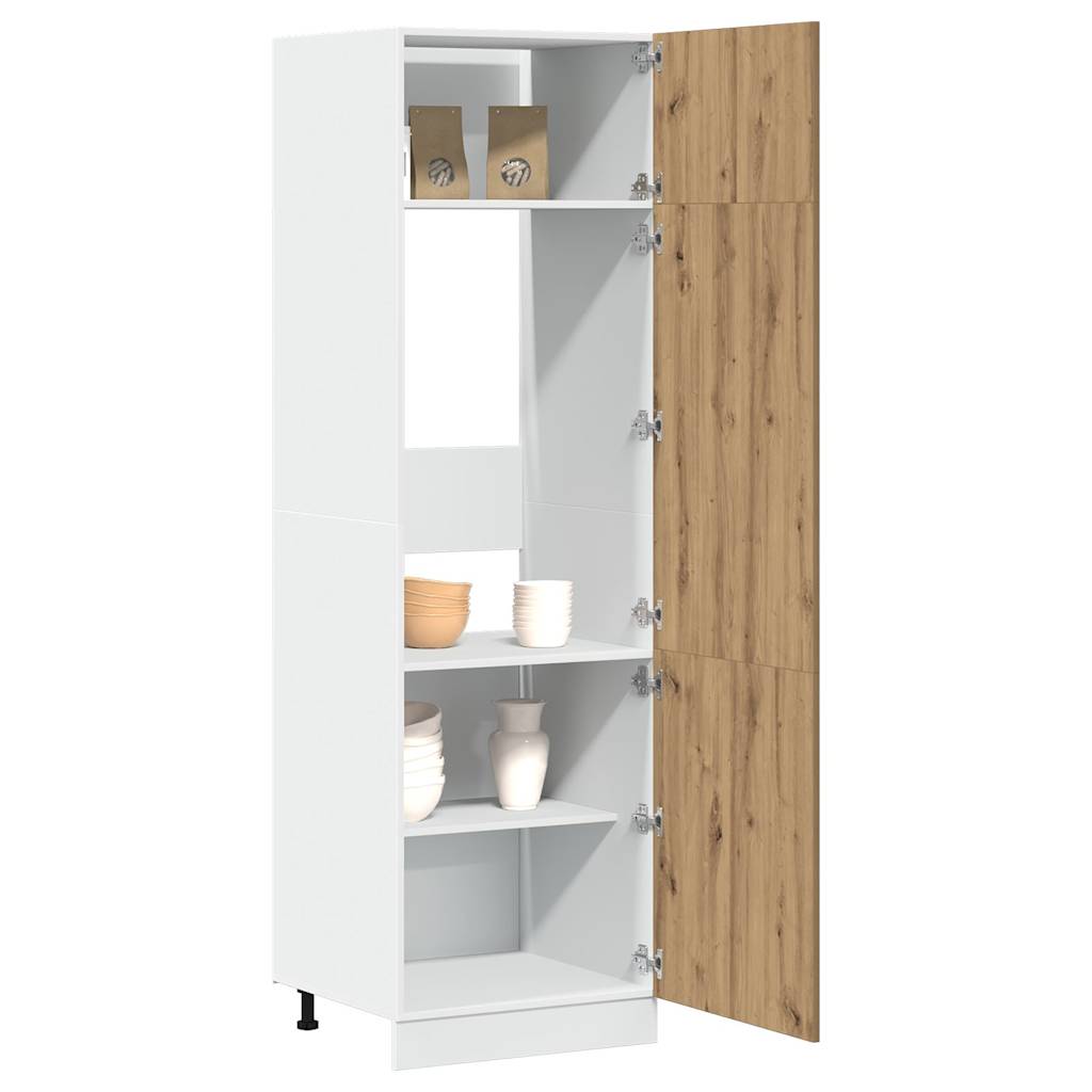 Refrigerator Cabinet Lyon Artisan Oak 60x57x207 cm Engineered Wood - Discount Dealers
