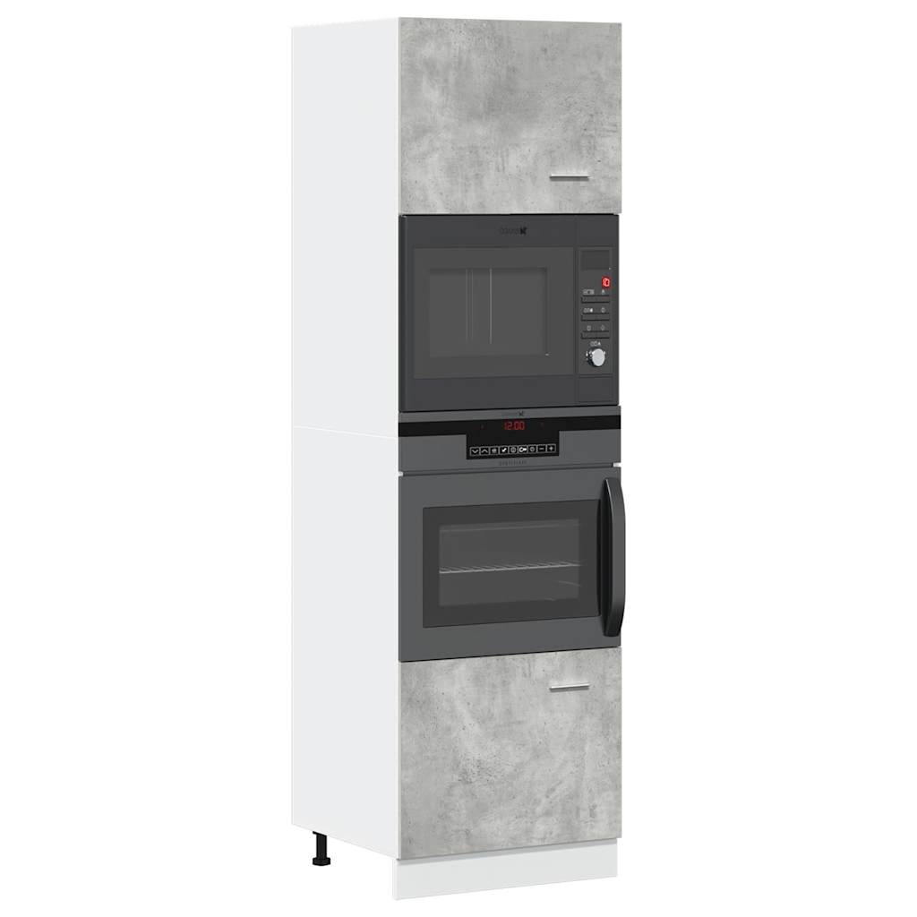 Microwave Cabinet Lyon Concrete Grey 60x57x207 cm Engineered Wood - Casper Homes