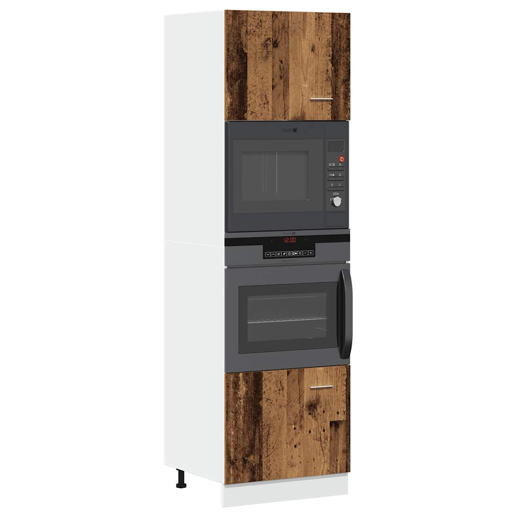 Microwave Cabinet Lyon Old Wood 60x57x207 cm Engineered Wood - Casper Homes
