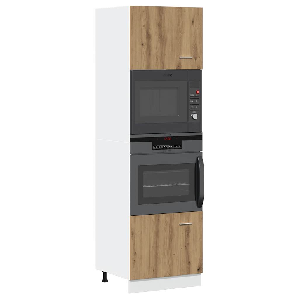 Microwave Cabinet Lyon Artisan Oak 60x57x207 cm Engineered Wood - Tyrell & Tyrell