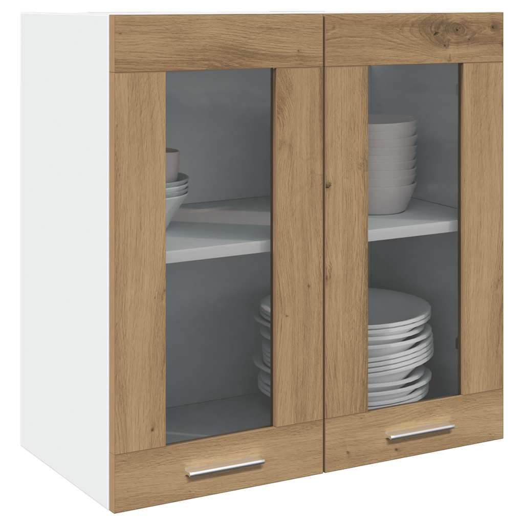 Kitchen Wall Cabinet Lyon with Glass Door Artisan Oak 60x31x60 cm - Decor Base