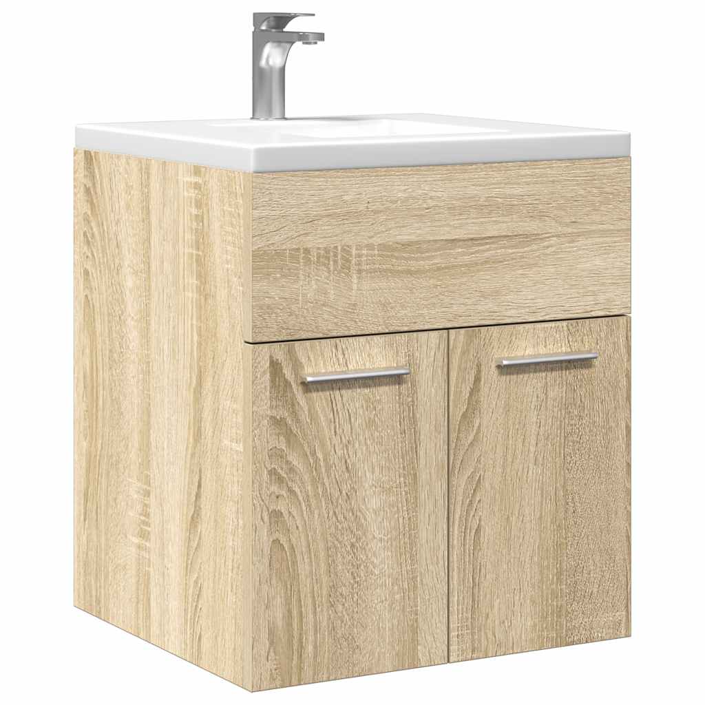 Bathroom Sink Cabinet Sonoma Oak 41x38.5x46 cm Engineered Wood - Sid & Sam