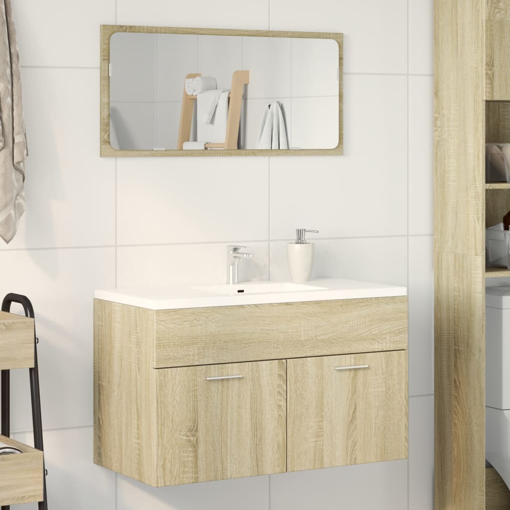 Sink Cabinet Sonoma Oak 80x38.5x46 cm Engineered Wood - Discount Dealers