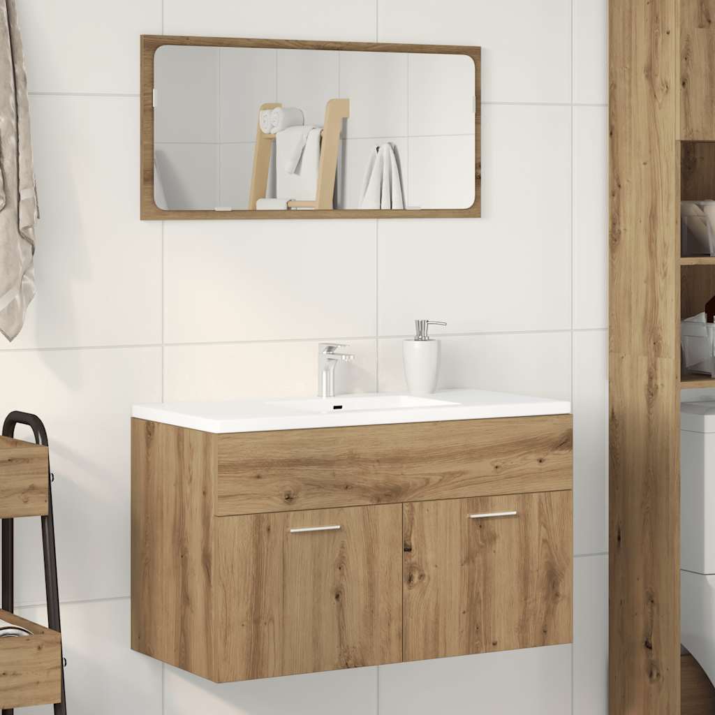Bathroom Sink Cabinet Artisan Oak 80x38.5x46 cm Engineered Wood - Charlotte Dunes