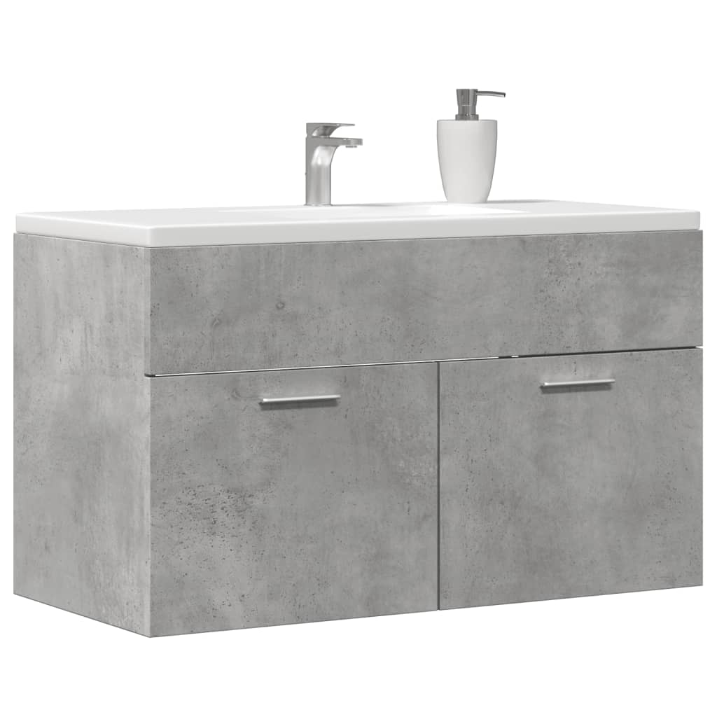 Bathroom Sink Cabinet Concrete Grey 90x38.5x46 cm Engineered Wood - Style and Chic