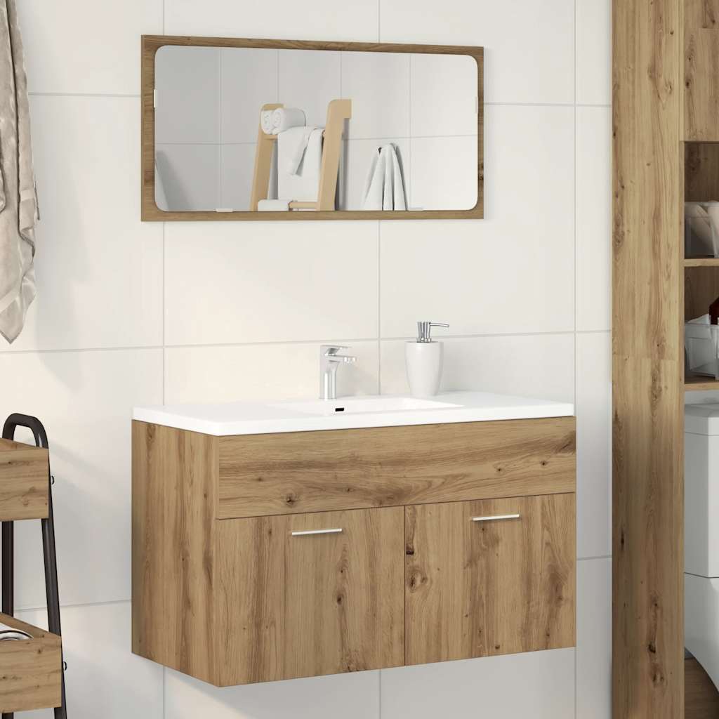 Bathroom Sink Cabinet Artisan Oak 90x38.5x46 cm Engineered Wood - Unbeatable Bargains