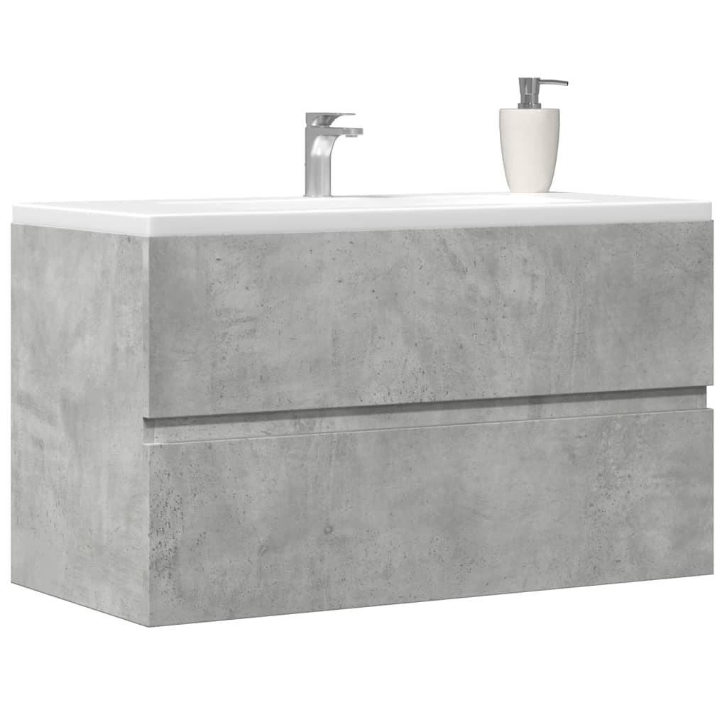 Sink Cabinet Concrete Grey 90x38.5x45 cm Engineered Wood - Discount Dealers