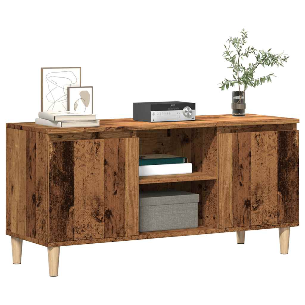 TV Cabinet Old Wood 102x35x50 cm Engineered Wood - Decor Base