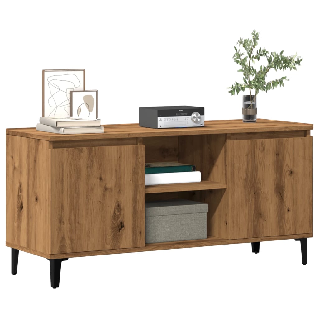 TV Cabinet Artisan Oak 102x35x50 cm Engineered Wood - Decor Base