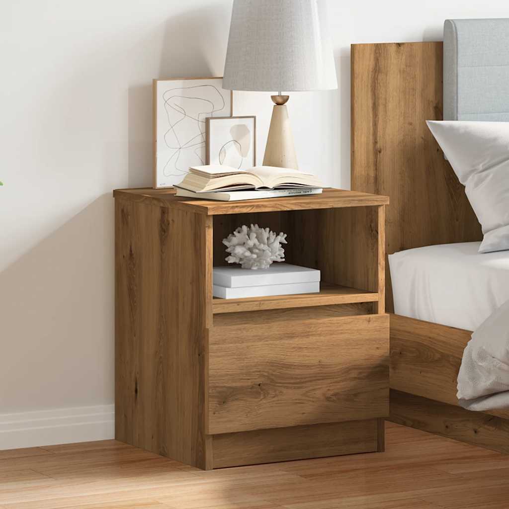 Bedside Cabinet Artisan Oak 40x40x50 cm Engineered Wood - Merlin Deals