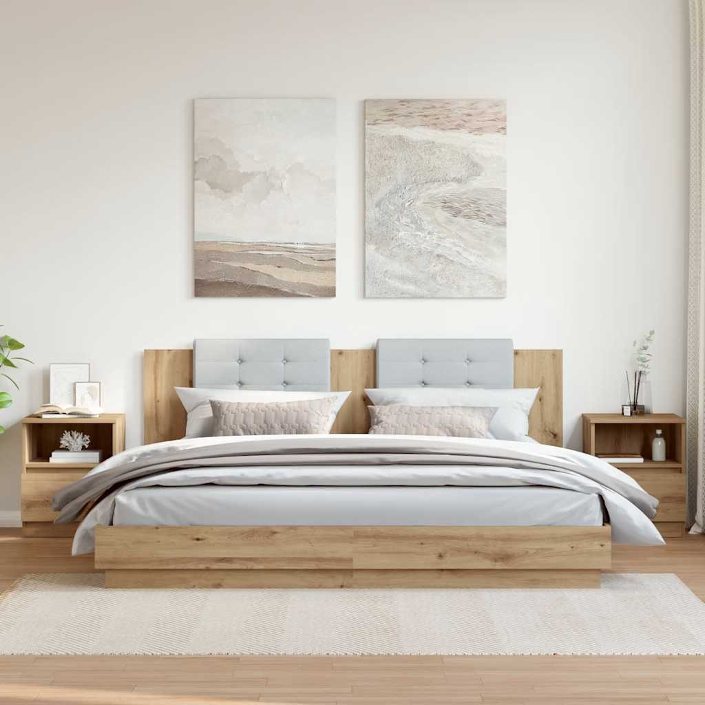 Bedside Cabinets 2 pcs Artisan Oak 40x40x50 cm Engineered Wood - Tyrell & Tyrell