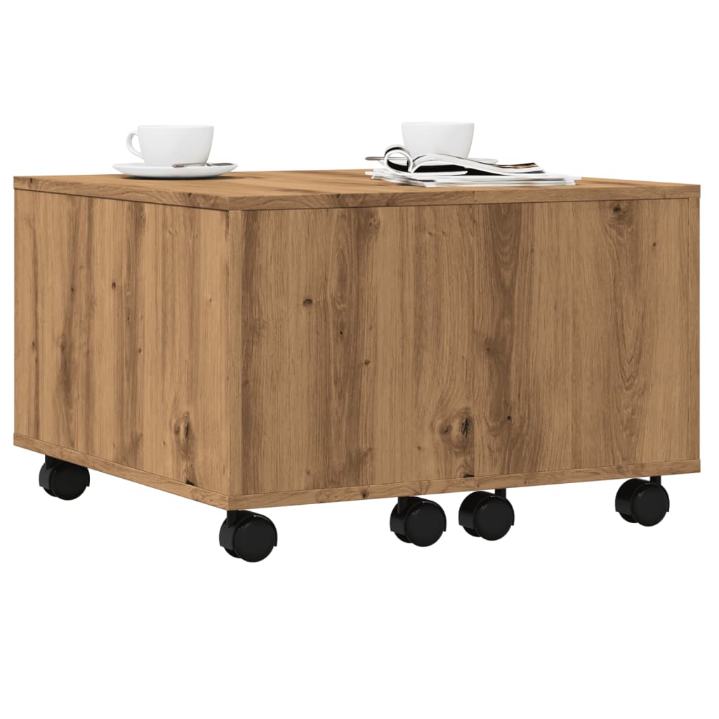 Coffee Table Artisan Oak 60x60x38 cm Engineered Wood - Brittle & Co
