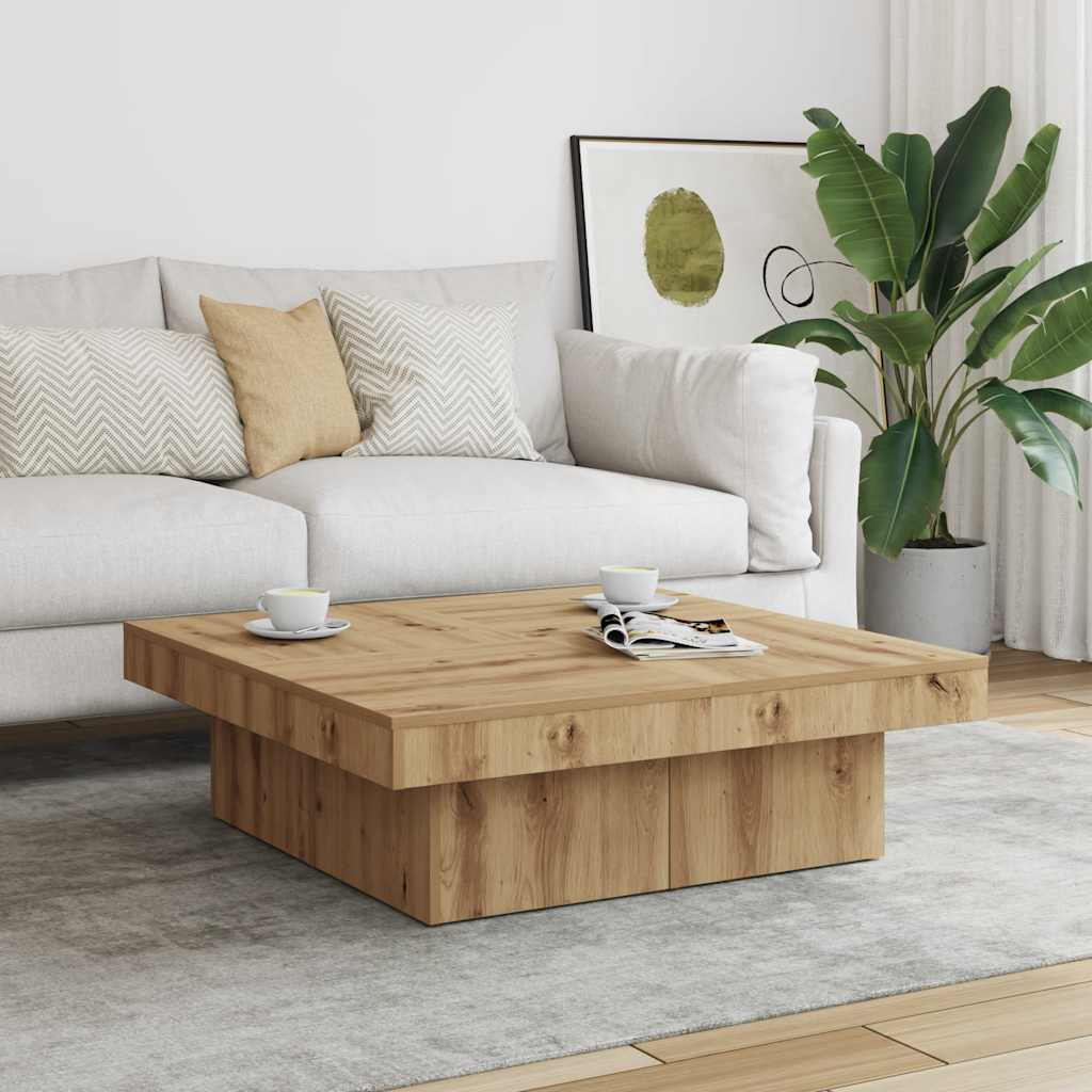 Coffee Table Artisan Oak 90x90x28 cm Engineered Wood - All Things Good