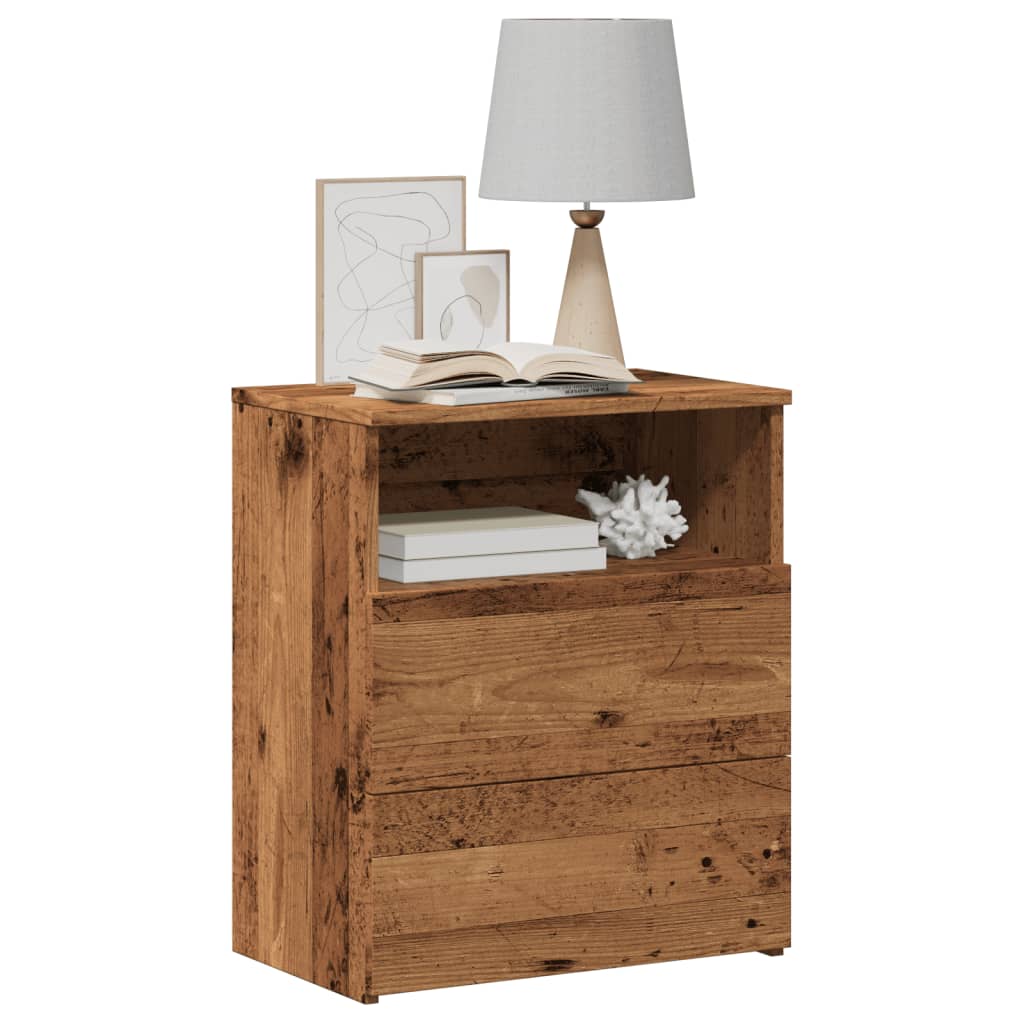 Bedside Cabinet Old Wood 50x32x60cm Engineered Wood - Design Hut