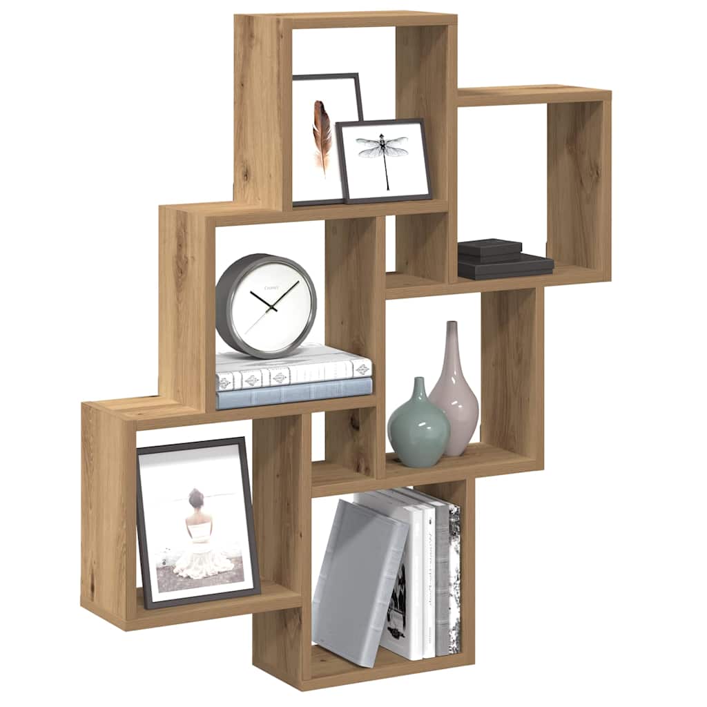 Wall Cube Shelf Artisan Oak 78x15x93 cm Engineered Wood - Millennium Furniture