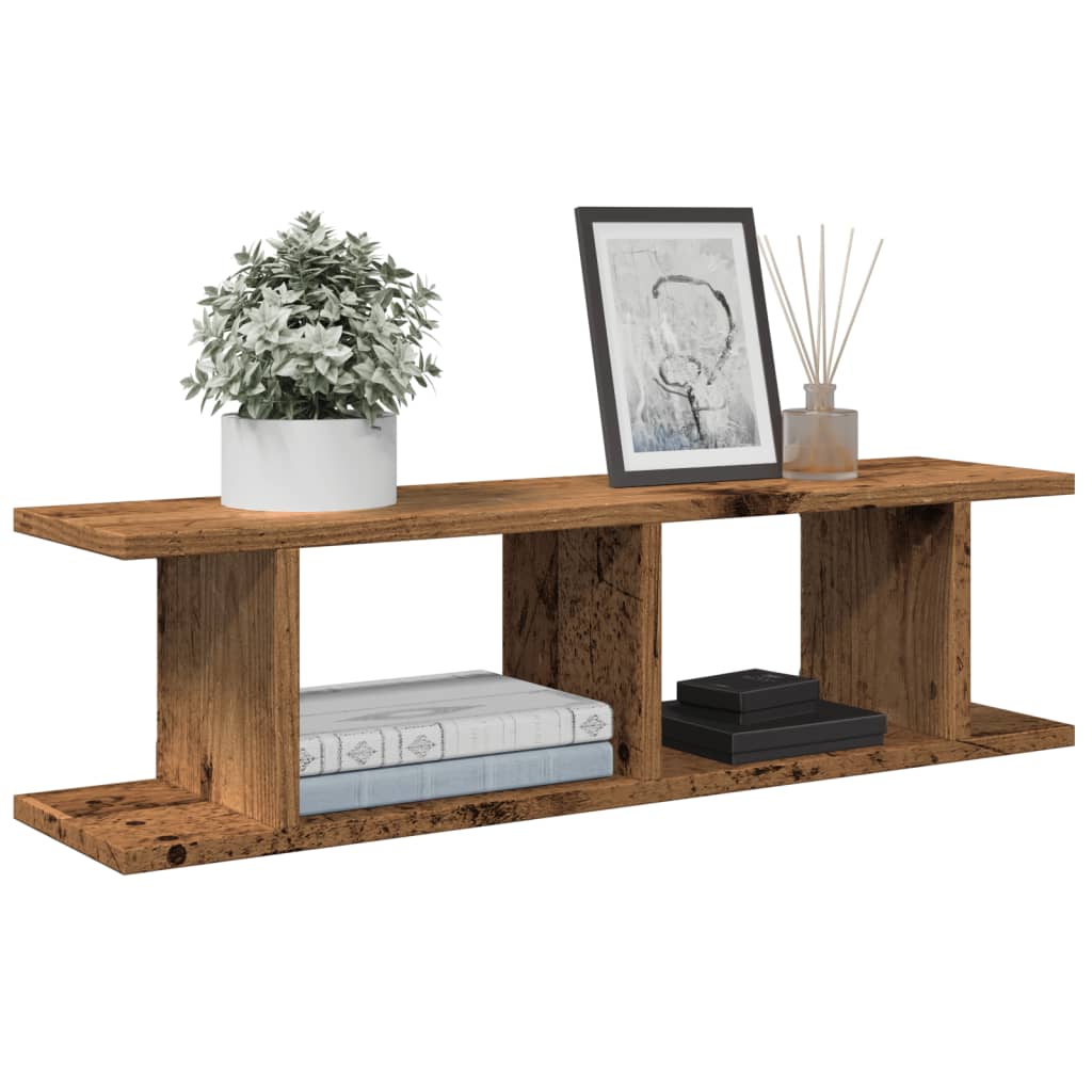 Wall Shelves 2 pcs Old Wood 75x18x20 cm Engineered Wood - All Things Good