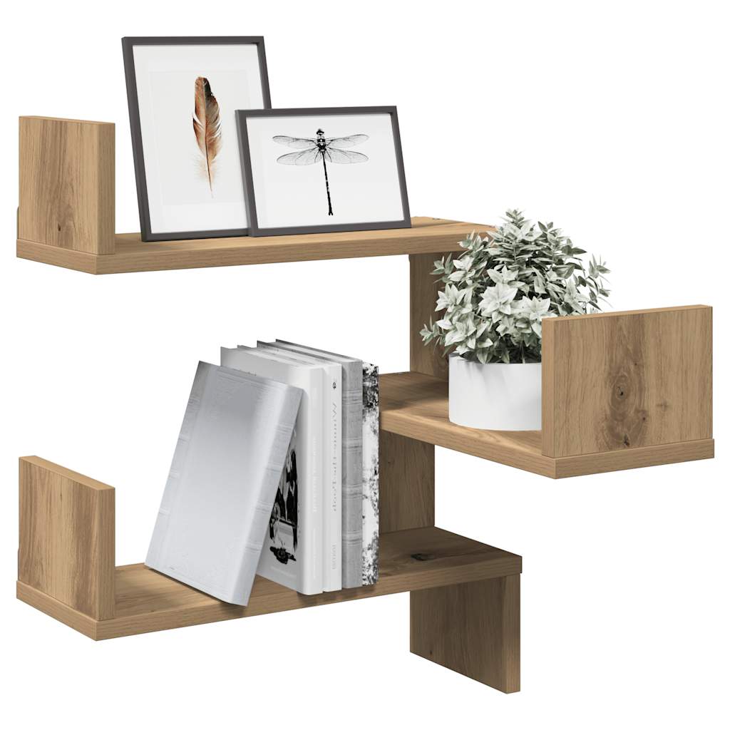 Wall Corner Shelf Artisan Oak 40x40x49.5 cm Engineered Wood - All Things Good