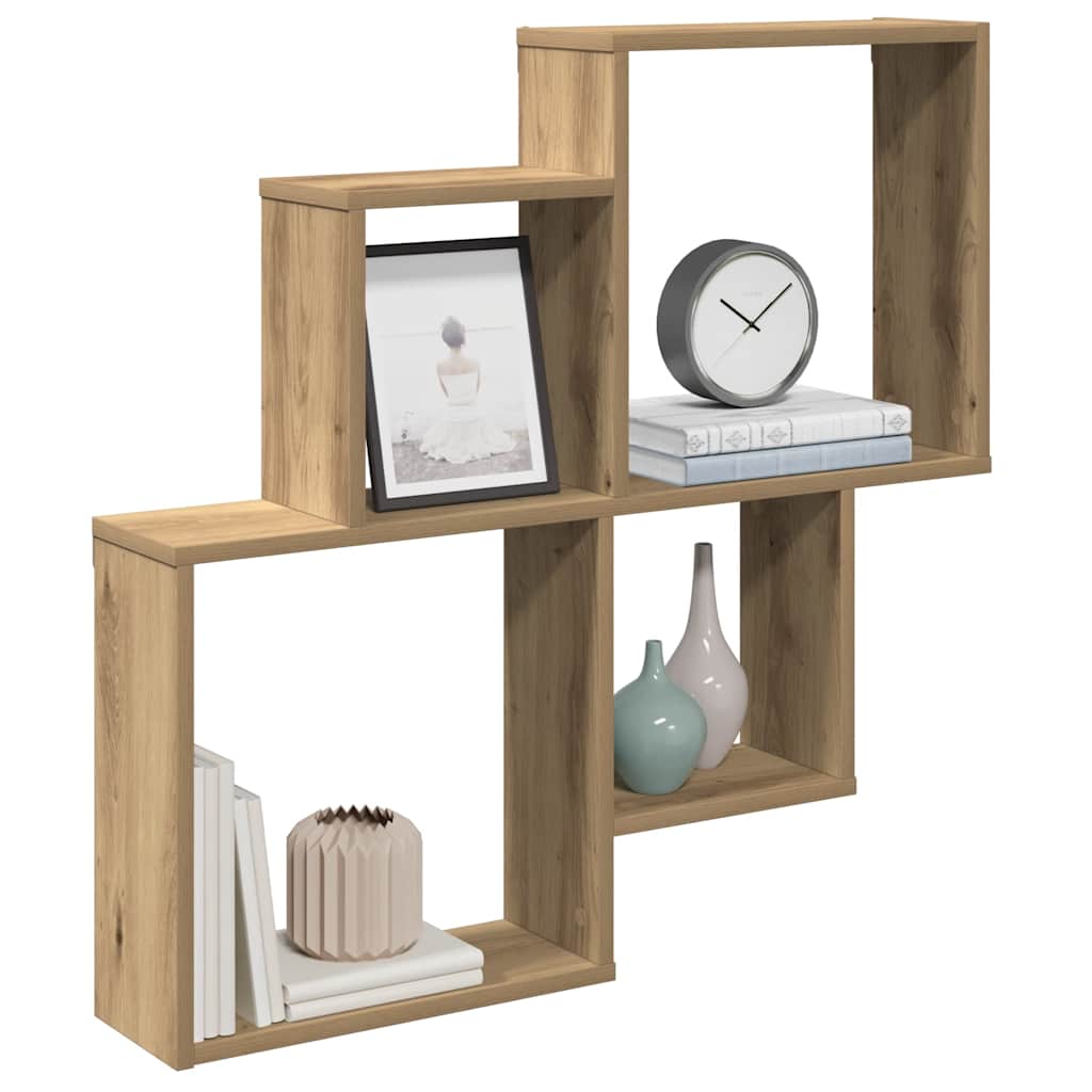 Wall Shelf Artisan Oak 80x15x78.5 cm Engineered Wood - All Things Good