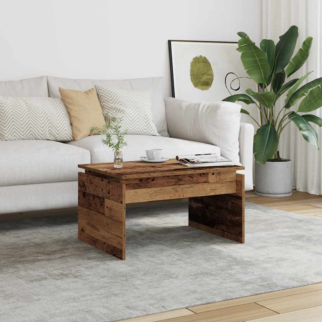Coffee Table Old Wood 68x50x38 cm Engineered Wood - Brittle & Co