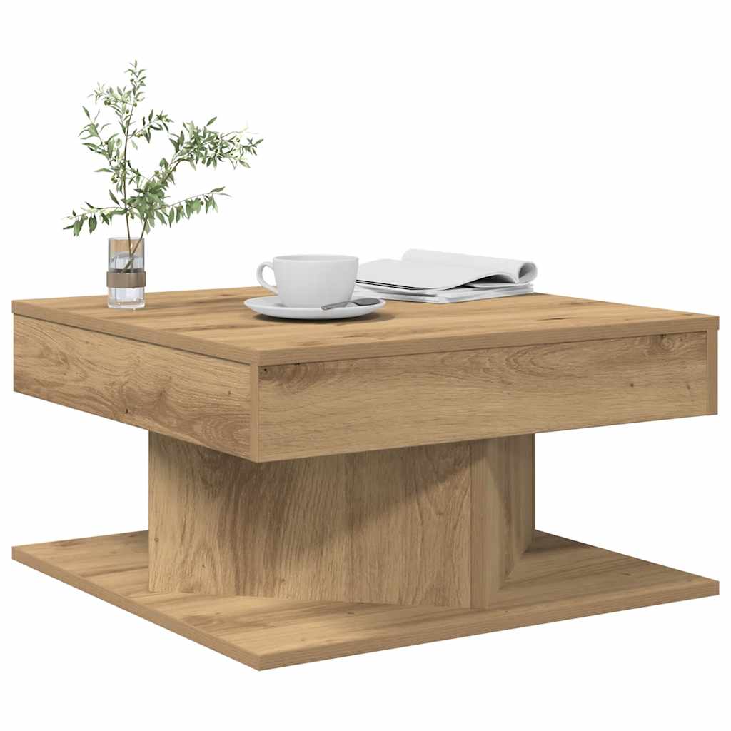 Coffee Table Artisan Oak 55x55x30 cm Engineered Wood - Direct Imports