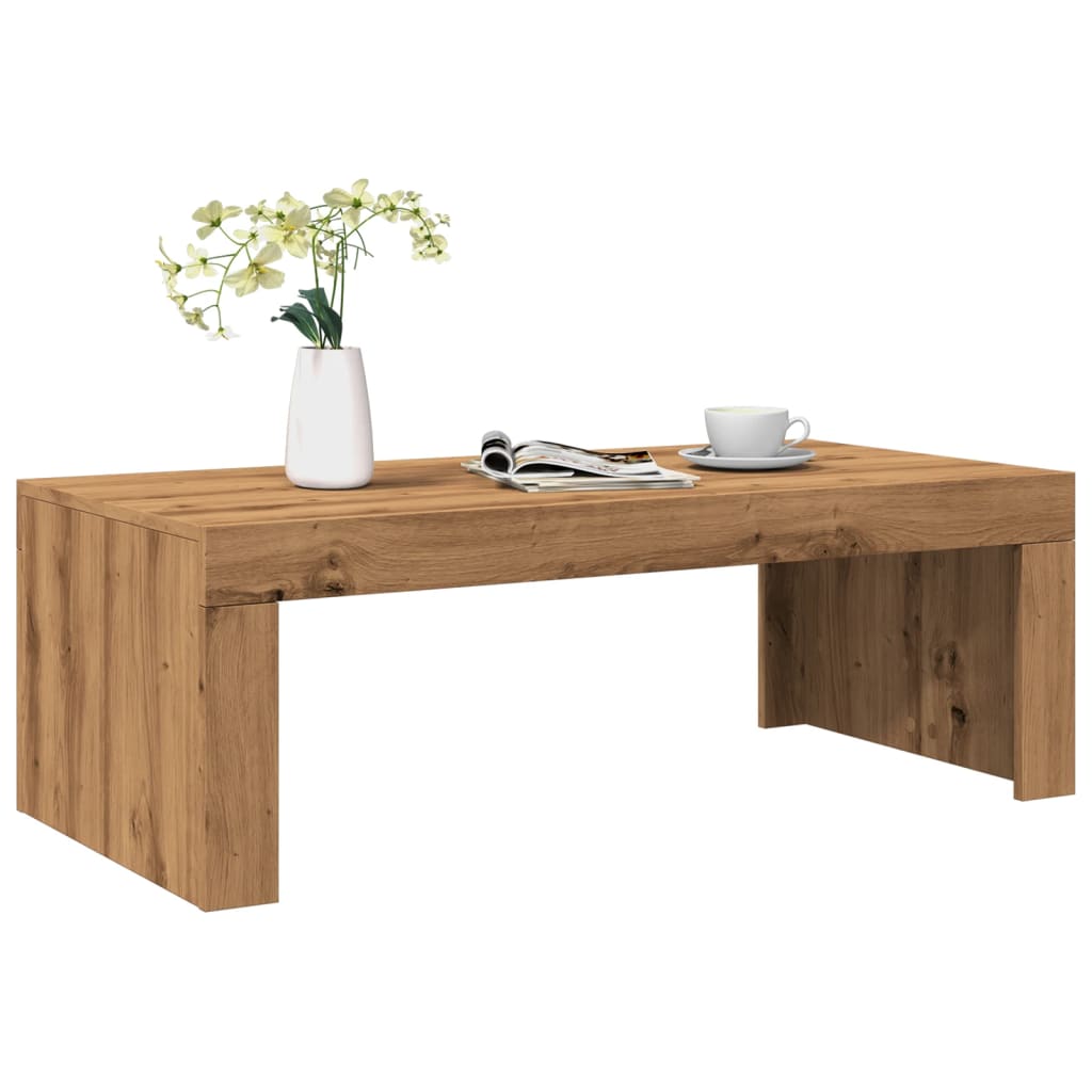 Coffee Table Artisan Oak 102x50x35 cm Engineered Wood - Brittle & Co