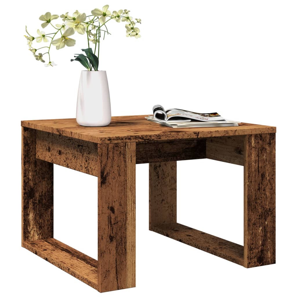 Side Table Old Wood 50x50x35 cm Engineered Wood - All Things Good