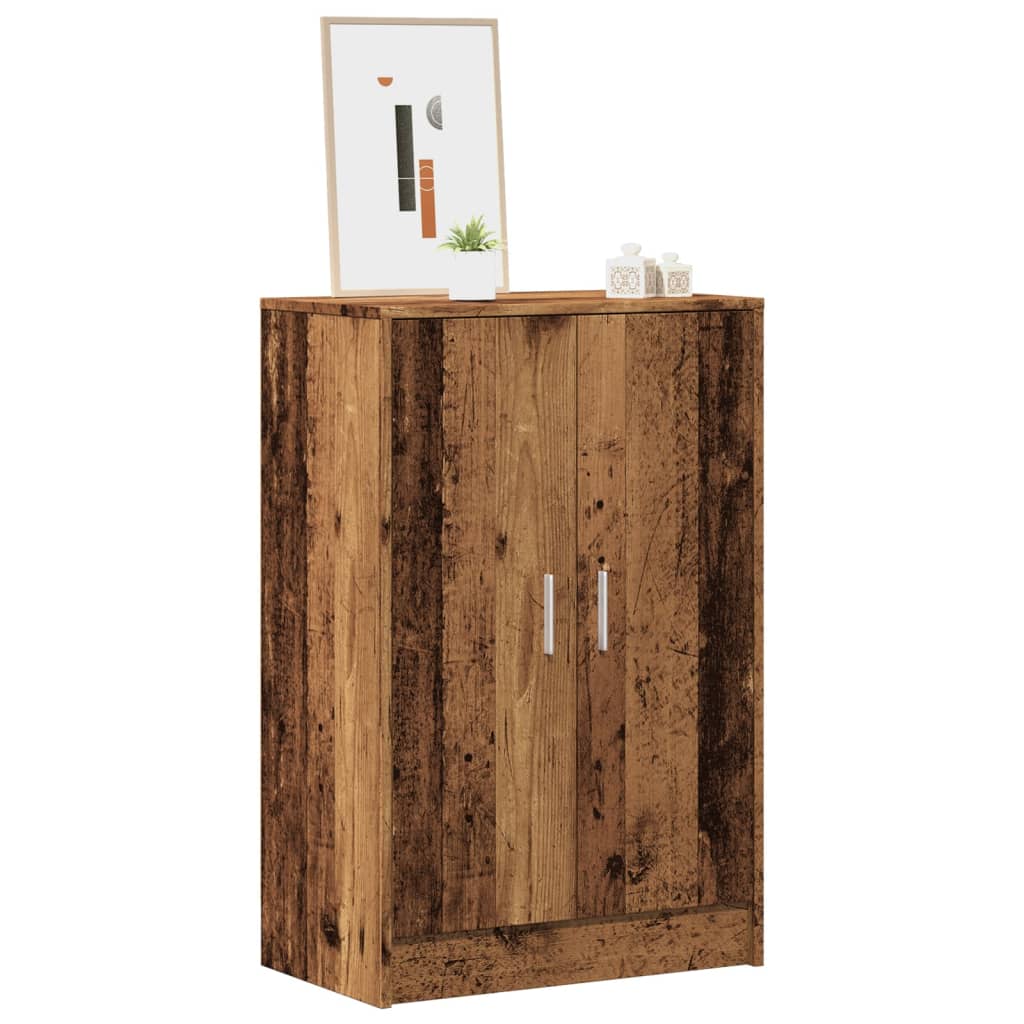 WILDFIRE Narrow Shoe Cabinet Old Wood - The Home Maker