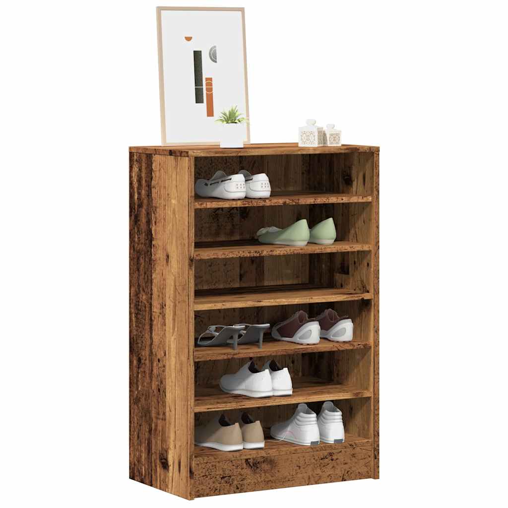 WILDFIRE Narrow Shoe Cabinet Old Wood - The Home Maker