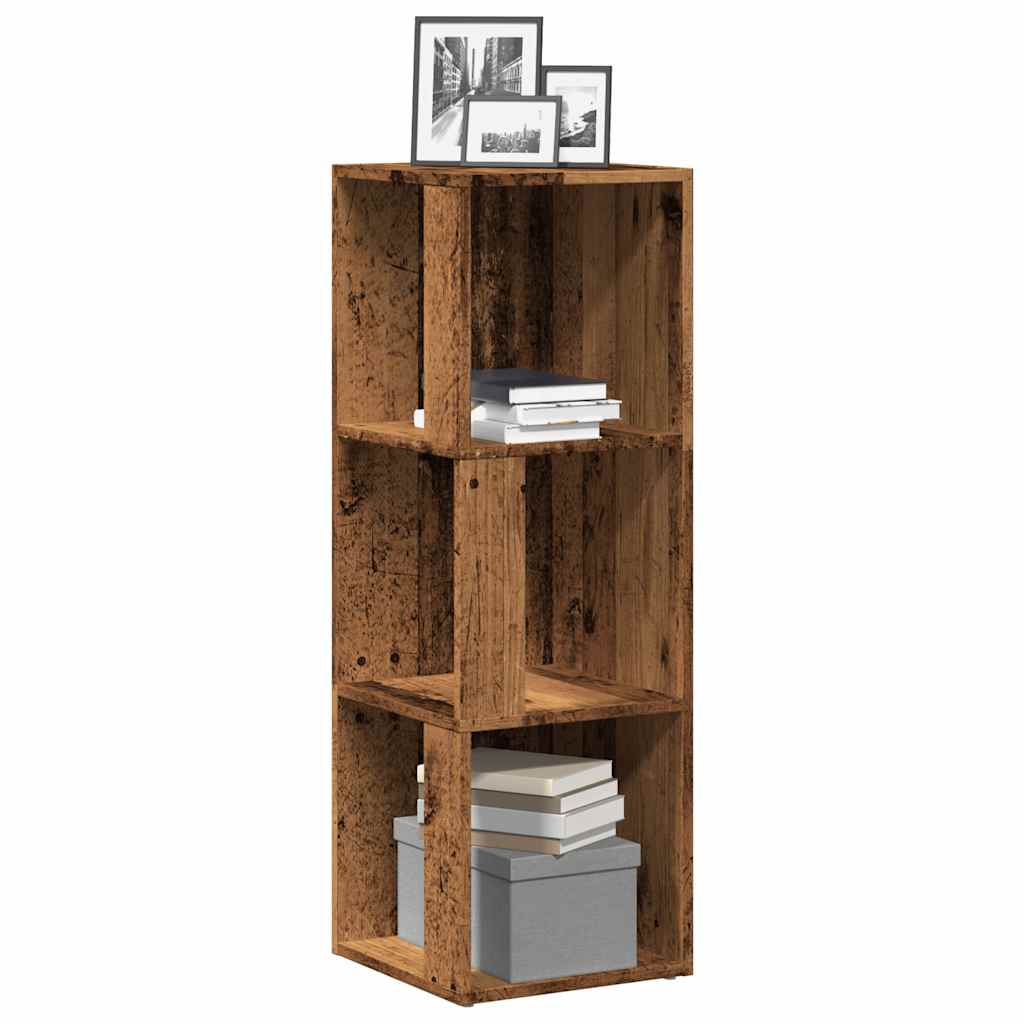 Corner Cabinet Old Wood 33x33x100 cm Engineered Wood - Charlotte Dunes