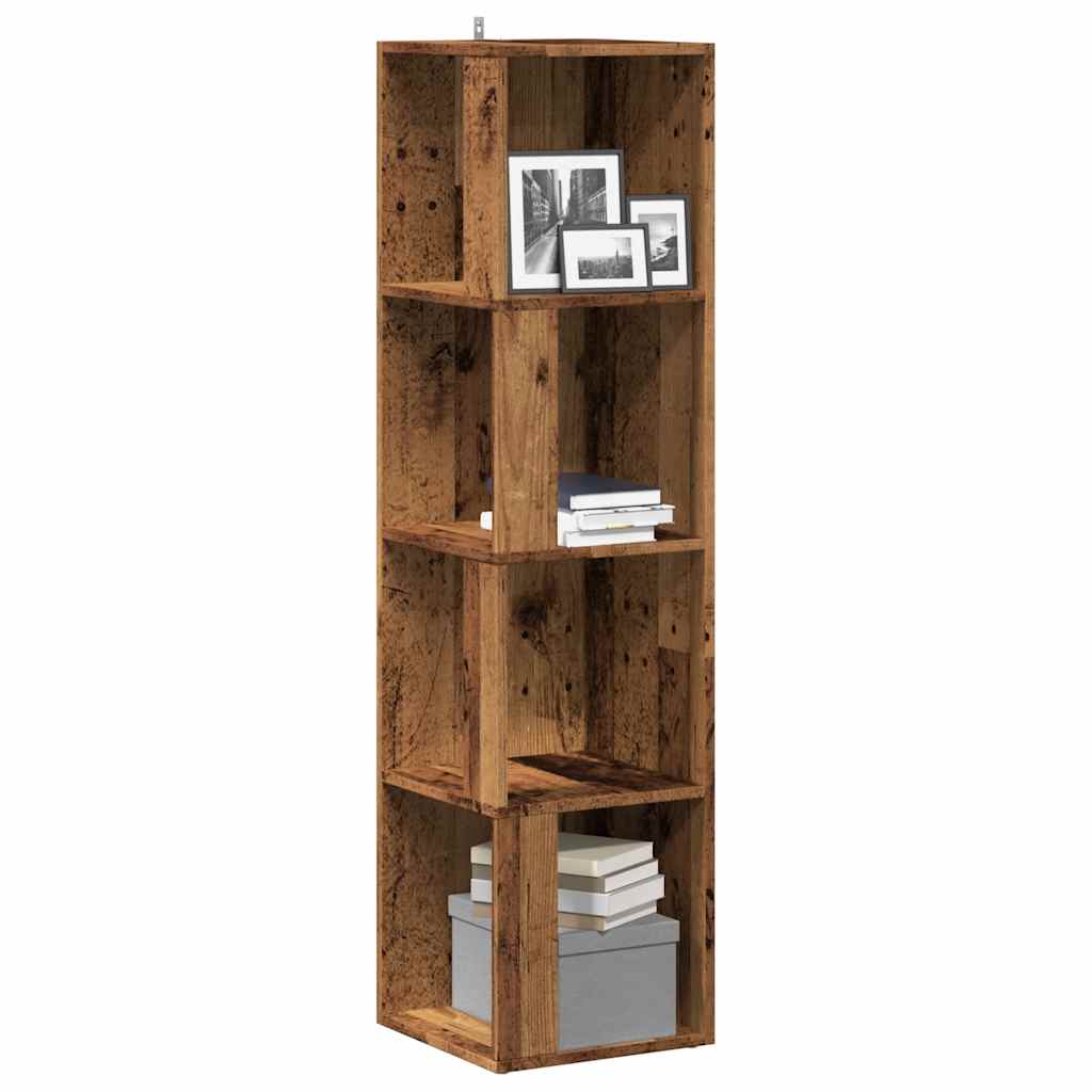 Corner Cabinet Old Wood 33x33x132 cm Engineered Wood - Direct Imports