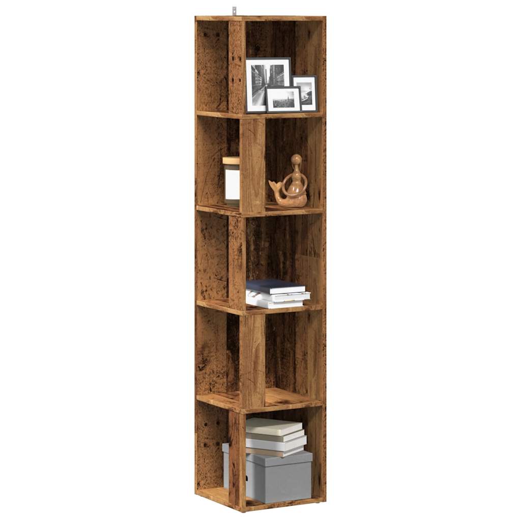 Corner Cabinet Old Wood 33x33x165 cm Engineered Wood - Casper Homes