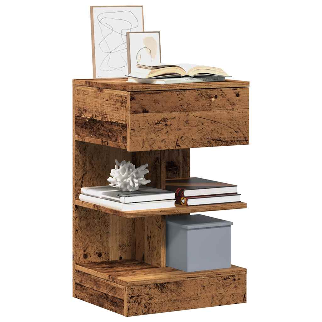 Bedside Cabinets 2 pcs Old Wood 40x35x65 cm Engineered Wood - All Things Good