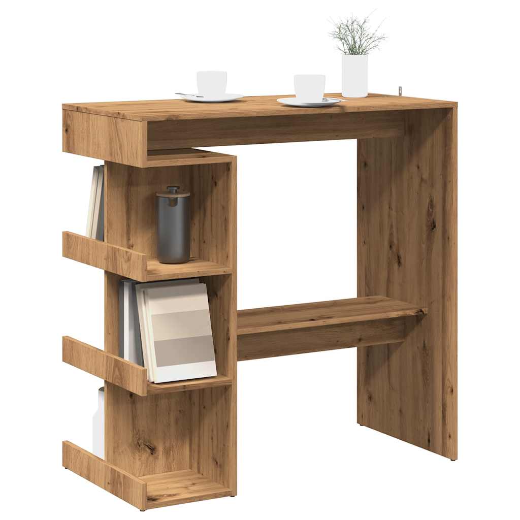 Bar Table with Storage Rack Artisan Oak 100x48x101.5 cm - Decor Base