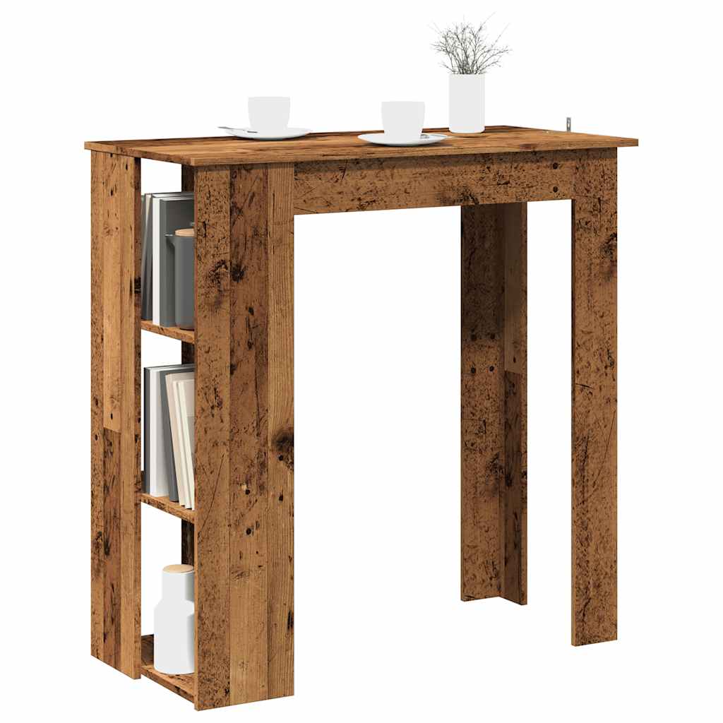 Bar Table with Shelf Old Wood 102x50x103.5 cm Engineered Wood - Brittle & Co