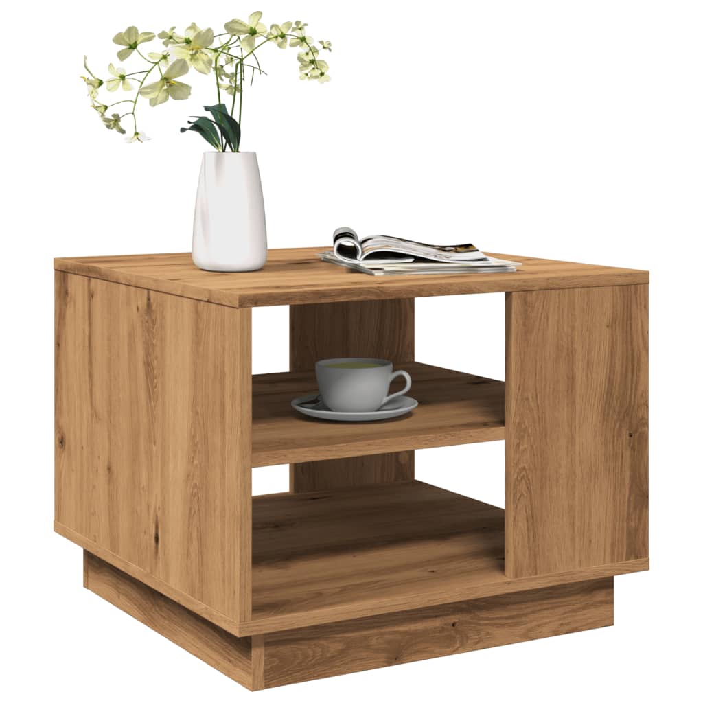 Coffee Table Artisan Oak 55x55x42 cm Engineered Wood - Charlotte Dunes