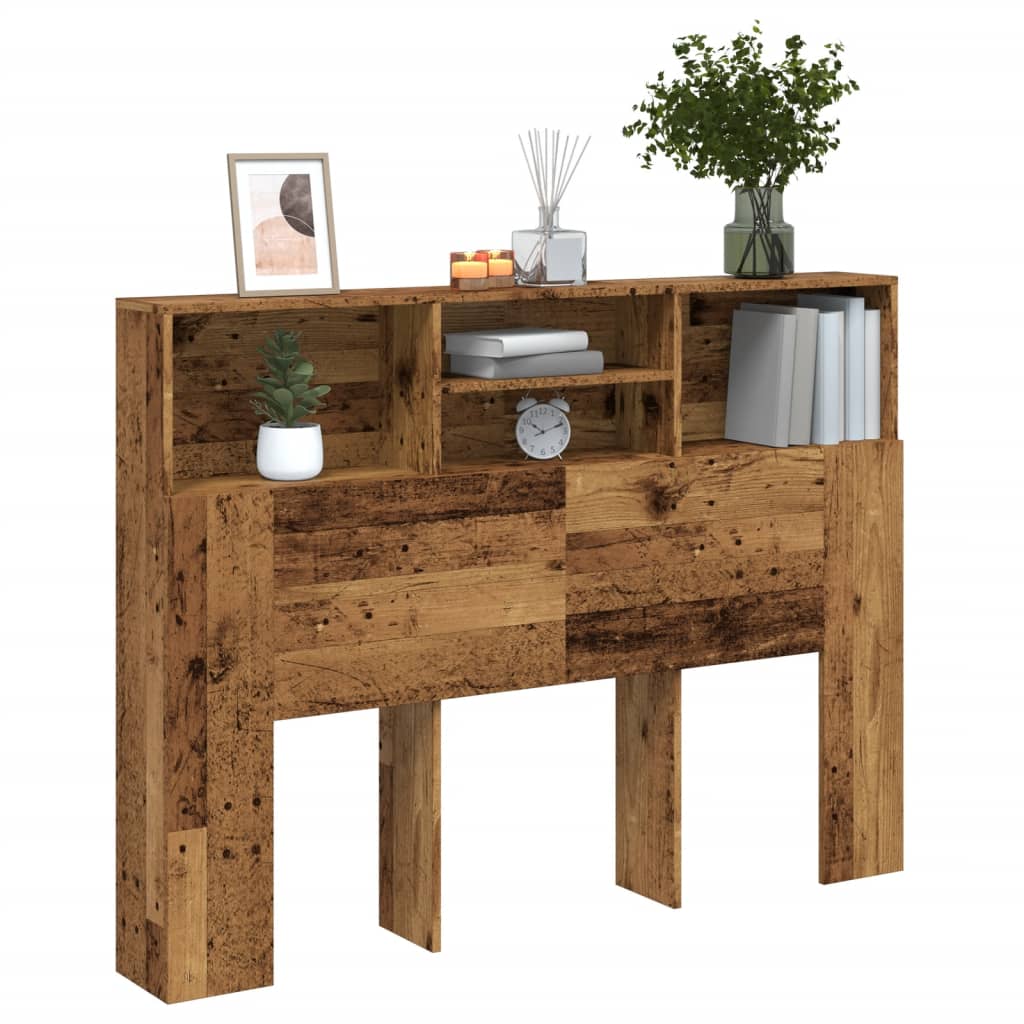 Headboard Cabinet Old Wood 140x19x103.5 cm - Merlin Deals