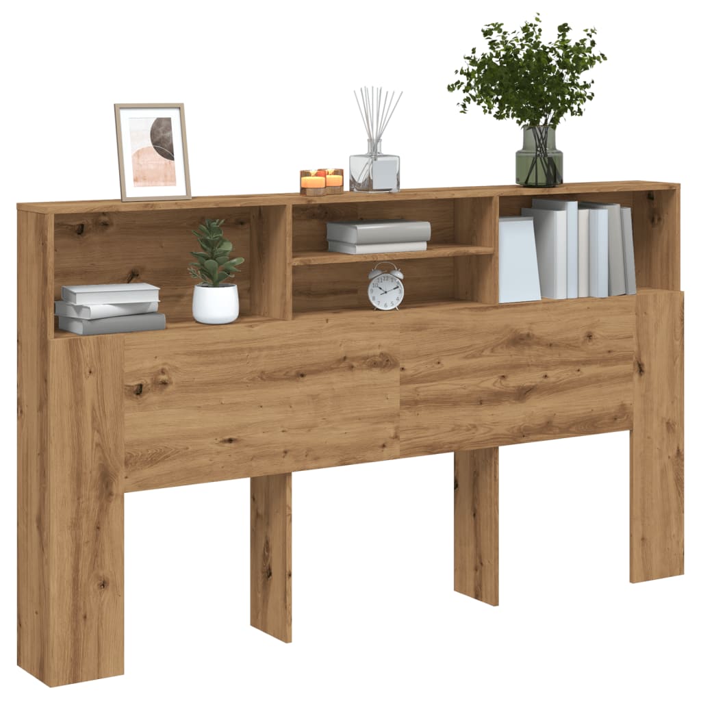 Headboard Cabinet Artisan Oak 180x19x103.5 cm Engineered Wood - Unbeatable Bargains