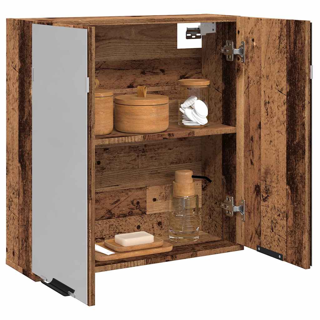 Bathroom Mirror Cabinet Old Wood 64x20x66.5 cm Engineered Wood - Style and Chic