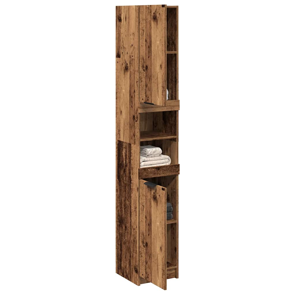 Bathroom Cabinet Old Wood 32x34x188.5 cm Engineered Wood - Merlin Deals