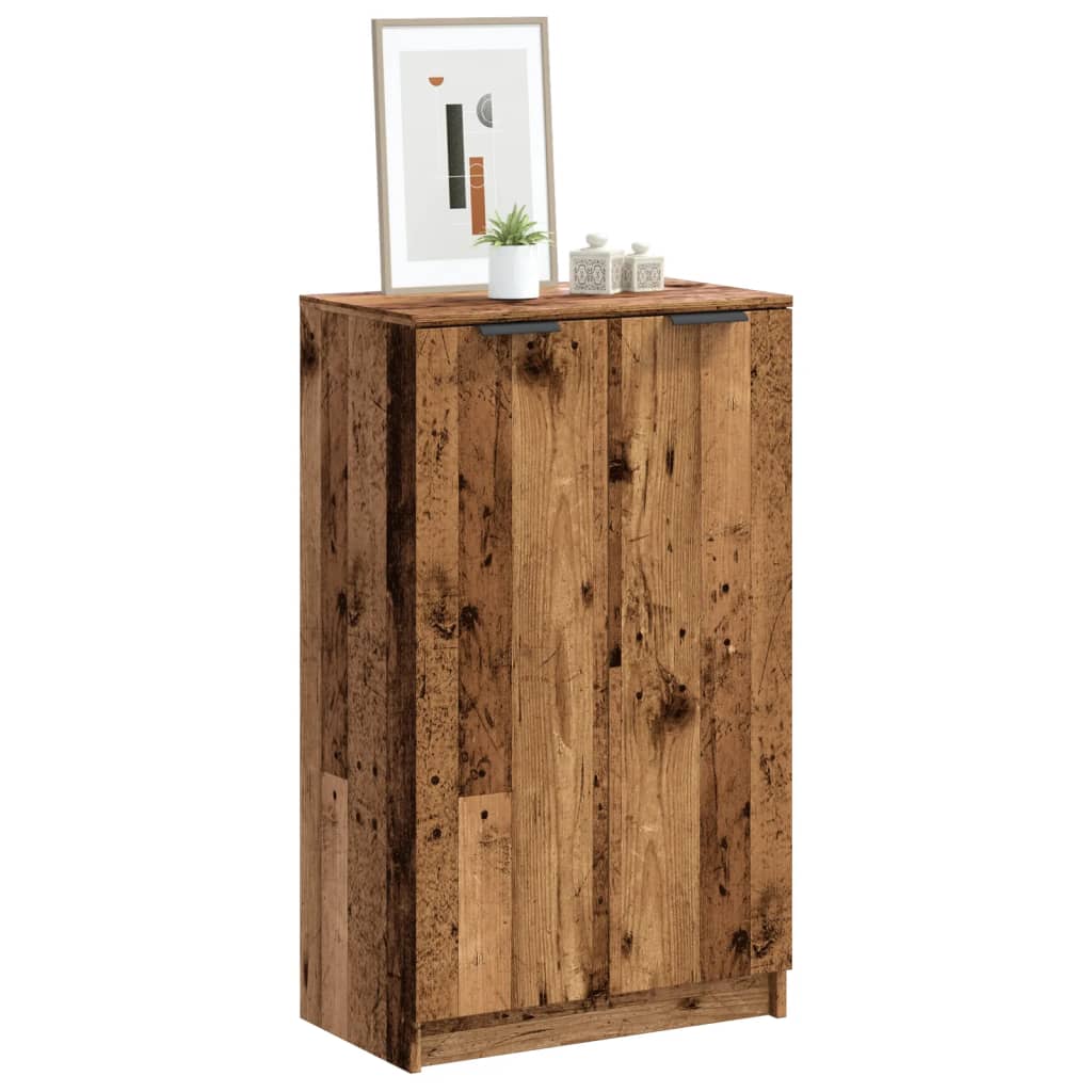 Narrow Shoe Cabinet Old Wood - The Home Maker