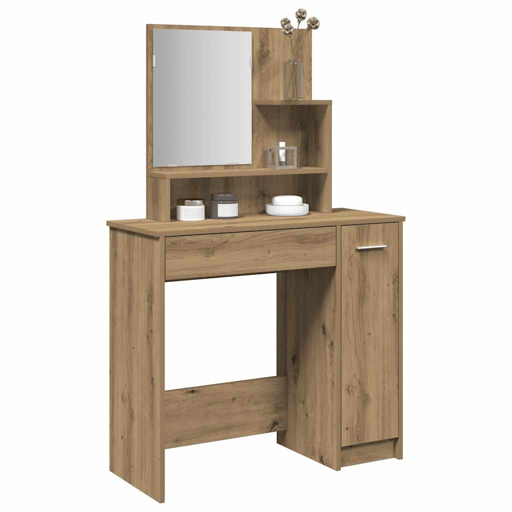 Dressing Table with Mirror Artisan Oak 86.5x35x136 cm - Charlotte Dunes