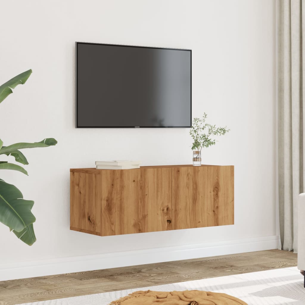 TV Cabinets Wall-mounted 2 pcs Artisian Oak 80x30x30 cm - Unbeatable Bargains
