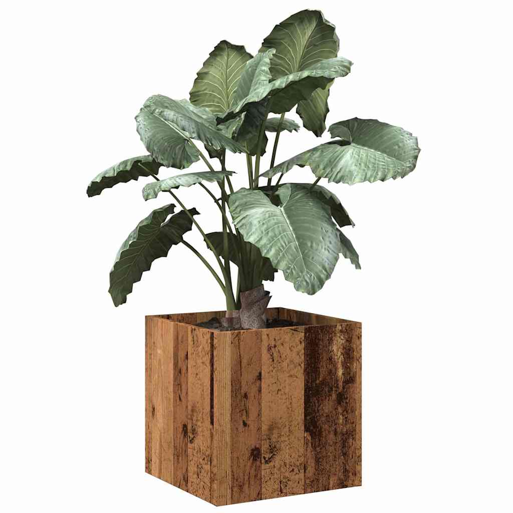 Planter Box Old Wood 40x40x40 cm Engineered Wood - Decor Base