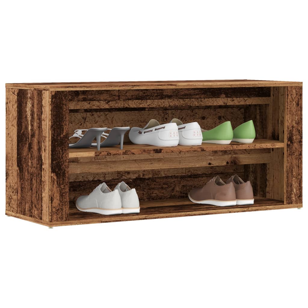 Shoe Bench Old Wood 100x35x45 cm Engineered Wood - Design Hut