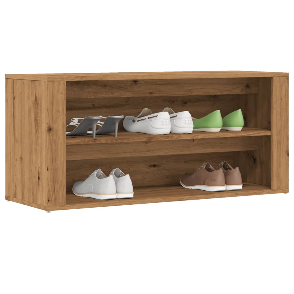 Shoe Bench Artisan Oak 100x35x45 cm Engineered Wood - Design Hut