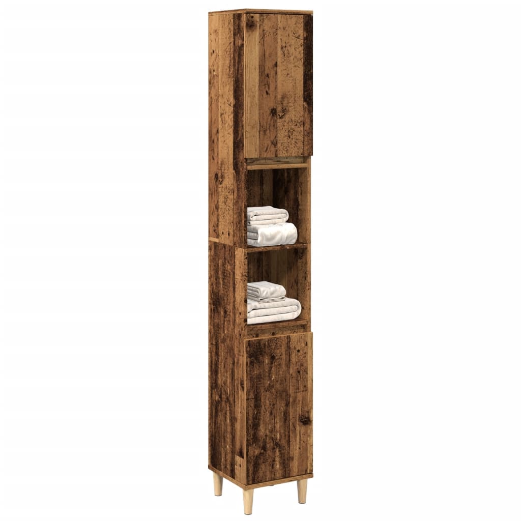 Bathroom Cabinet Old Wood 30x30x190 cm Engineered Wood - Style and Chic