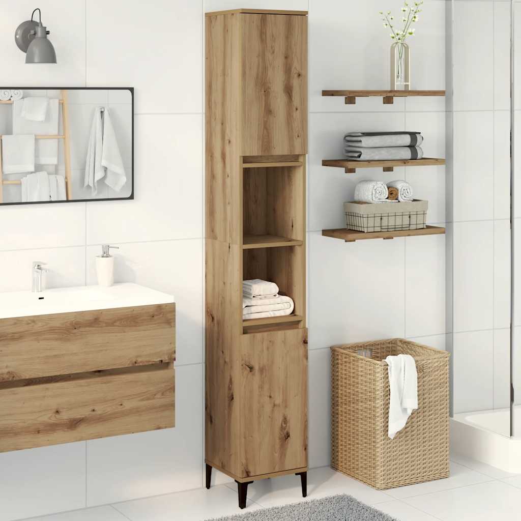 Bathroom Cabinet Artisan Oak 30x30x190 cm Engineered Wood - Style and Chic